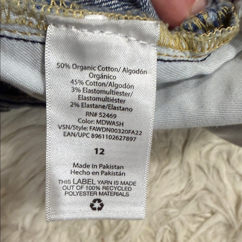 Free Assembly Women’s Hand Painted Boho‎ Floral High Rise Wide Leg Jeans Size 12 - Picture 9 of 9